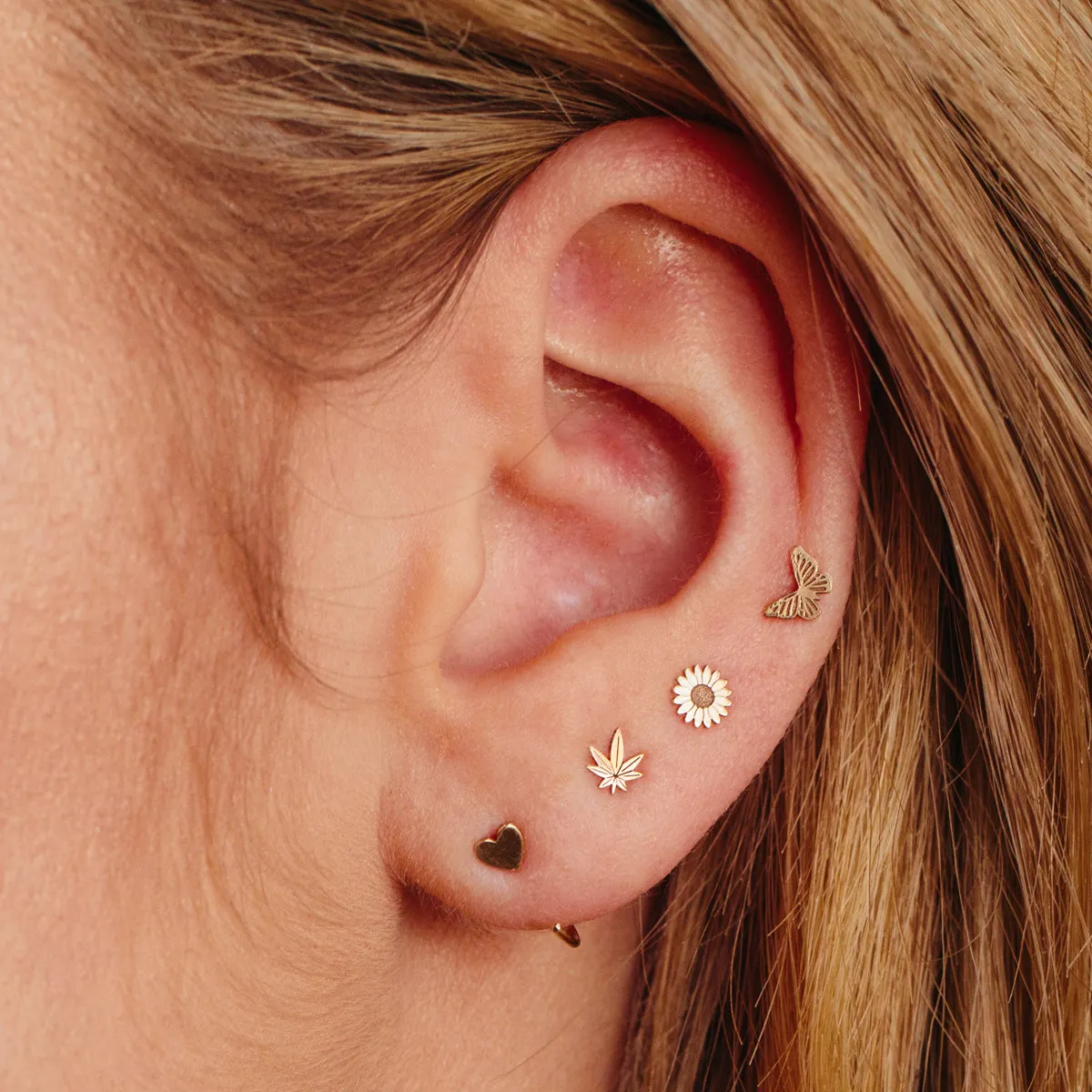 14k Itty Bitty Mary Jane Stud