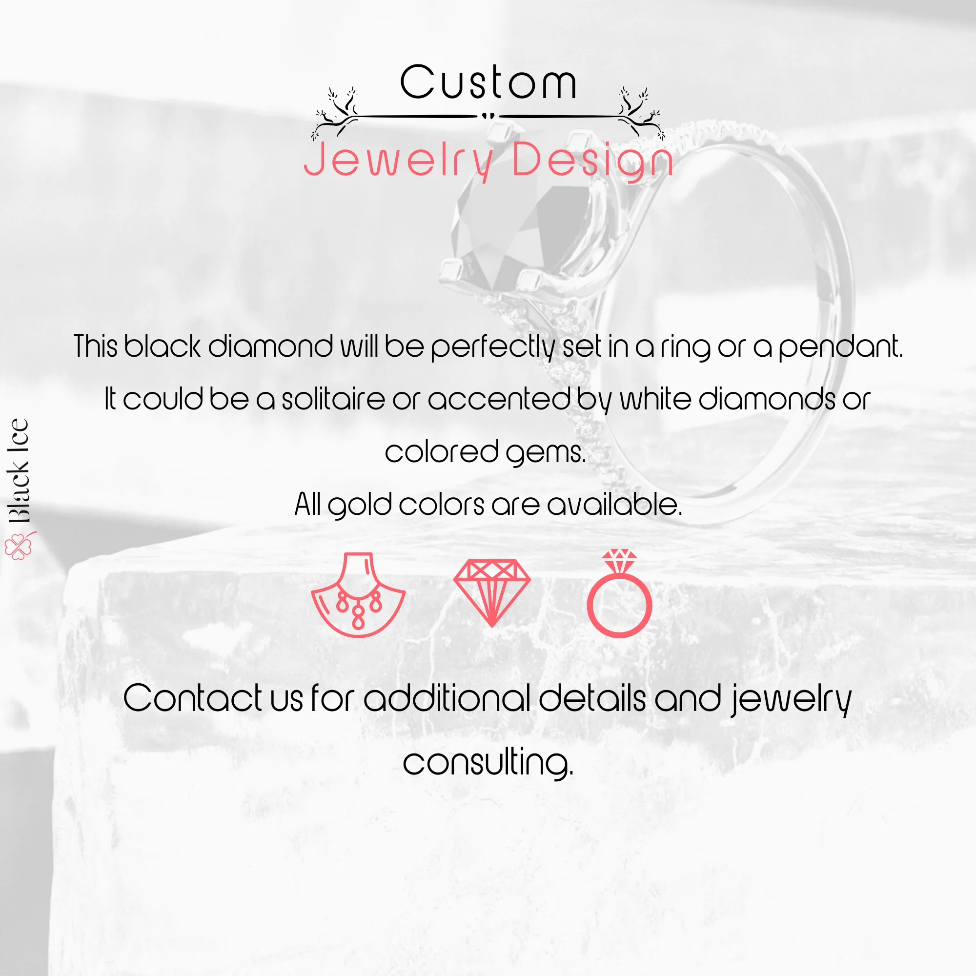 Abell Unique Wedding Ring with Cut Natural Black Diamonds