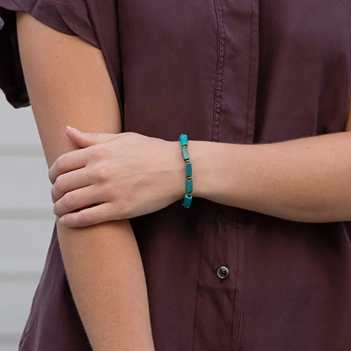Boho Bracelets for Women - Plant Based and Sustainable Bohemian Bracelet and Jewelry - Hippie Bracelets or Stretch Rectangle Large Beaded Bracelets