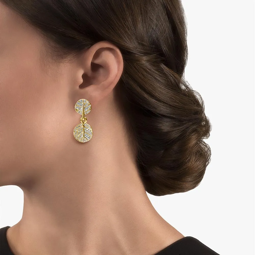 Botanical Leaf Earrings with Diamonds