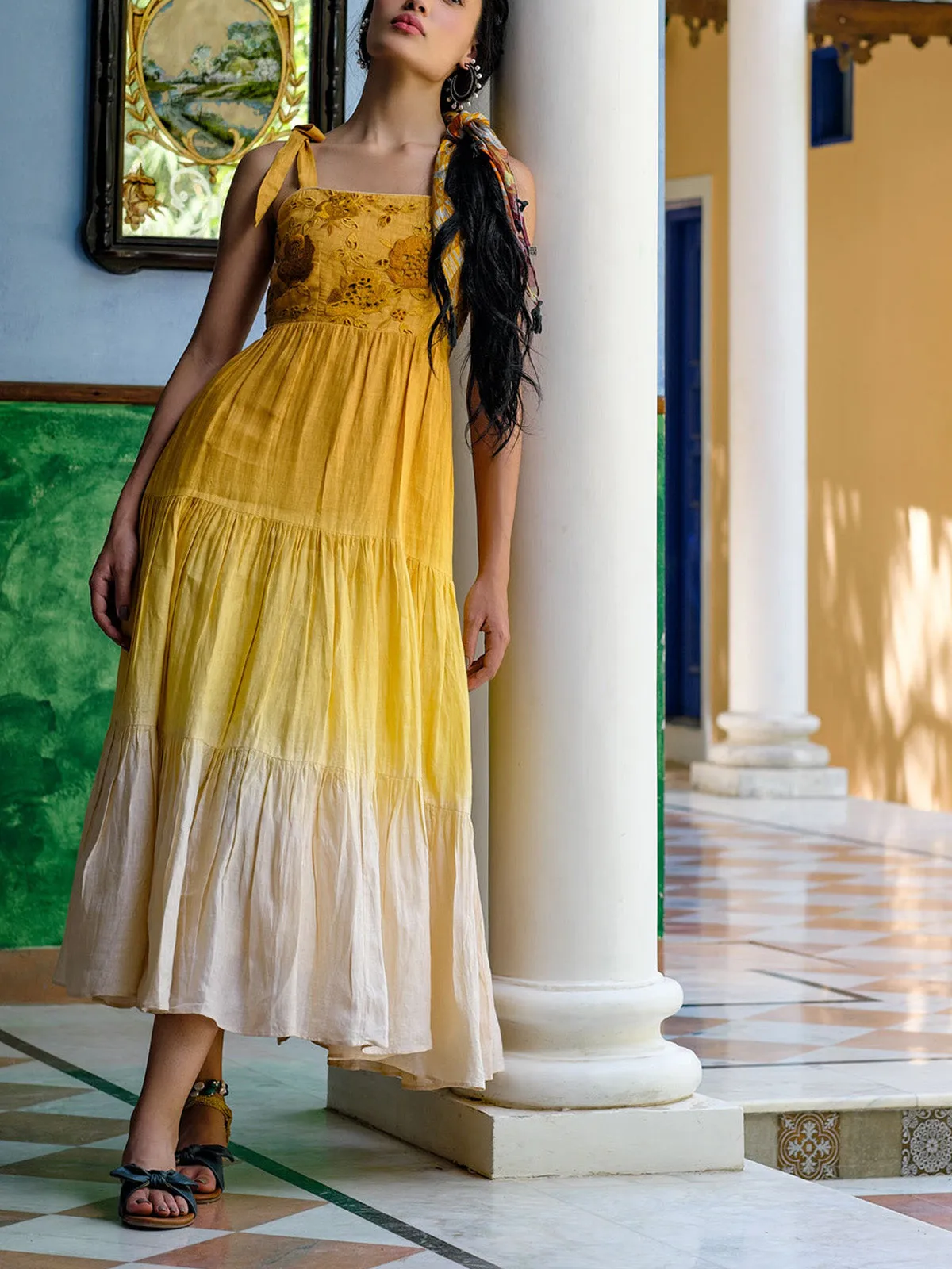 Coralino Tiered Linen Dress