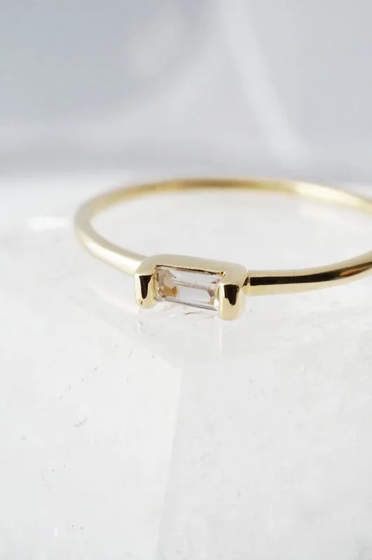 Crystal Baguette Ring
