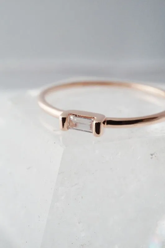 Crystal Baguette Ring