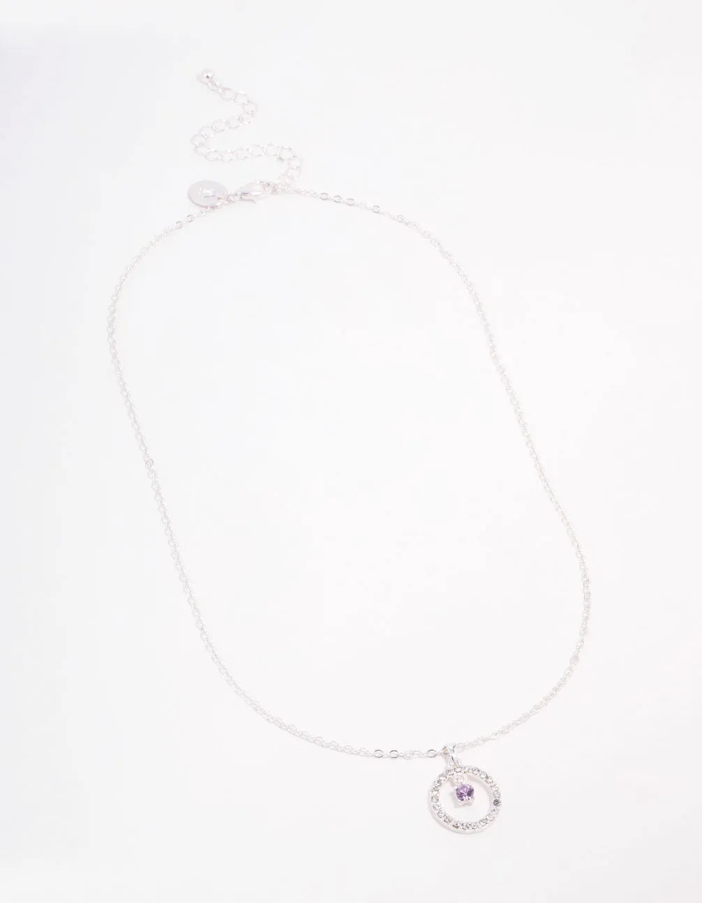 Floating Purple Czech Bohemia Crystal Circle Necklace