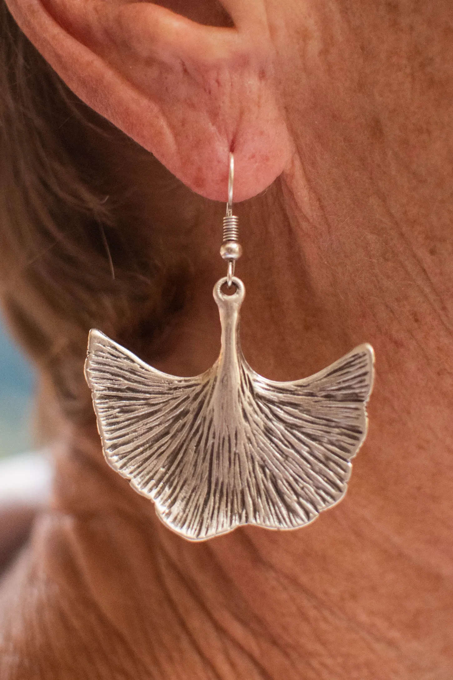 Gingko Leaf Zamak Earrings