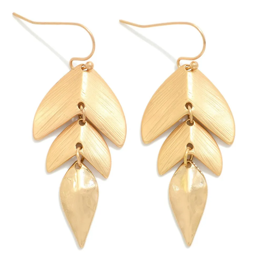 Gold Leaf Drop Earrings