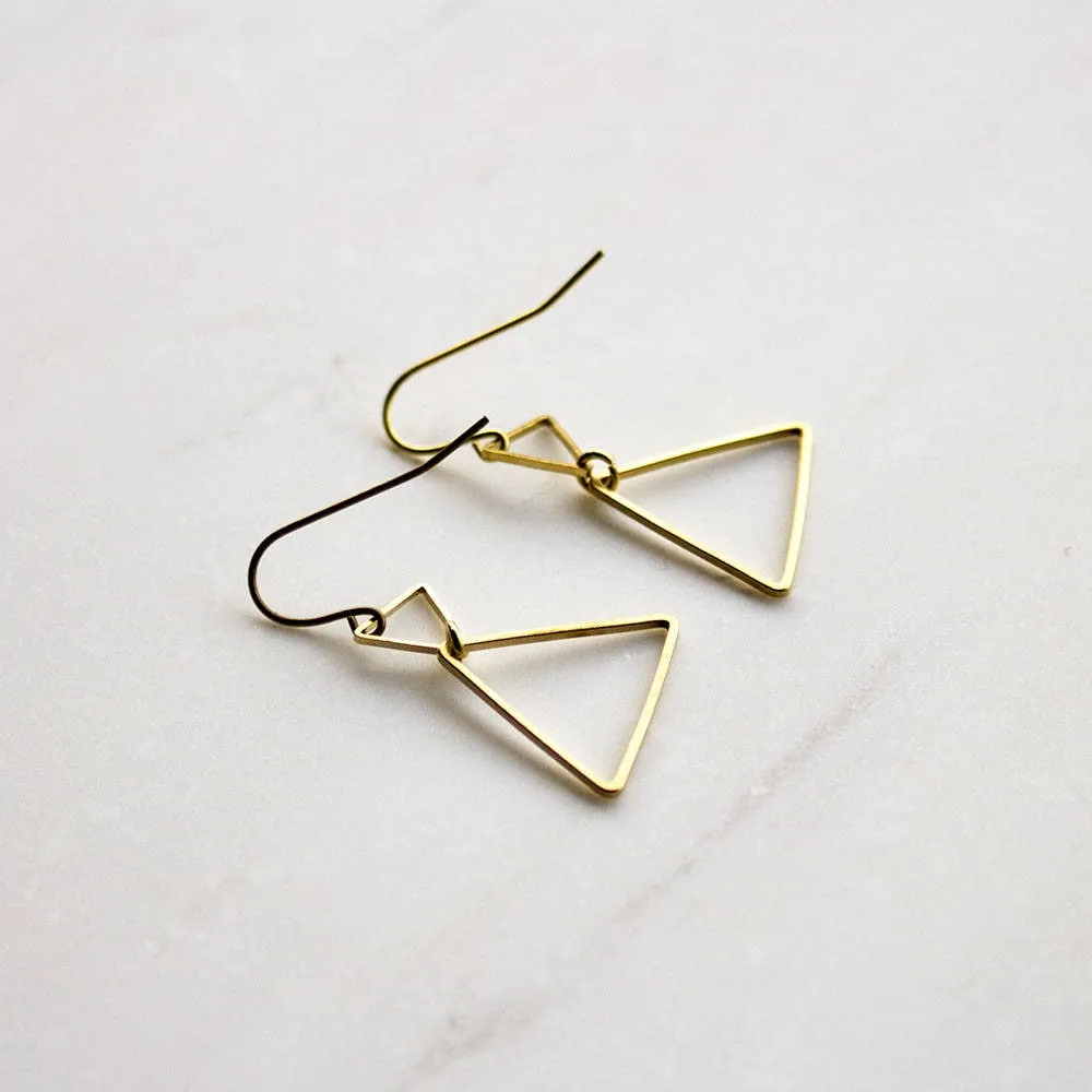 Gold Triangle Earrings