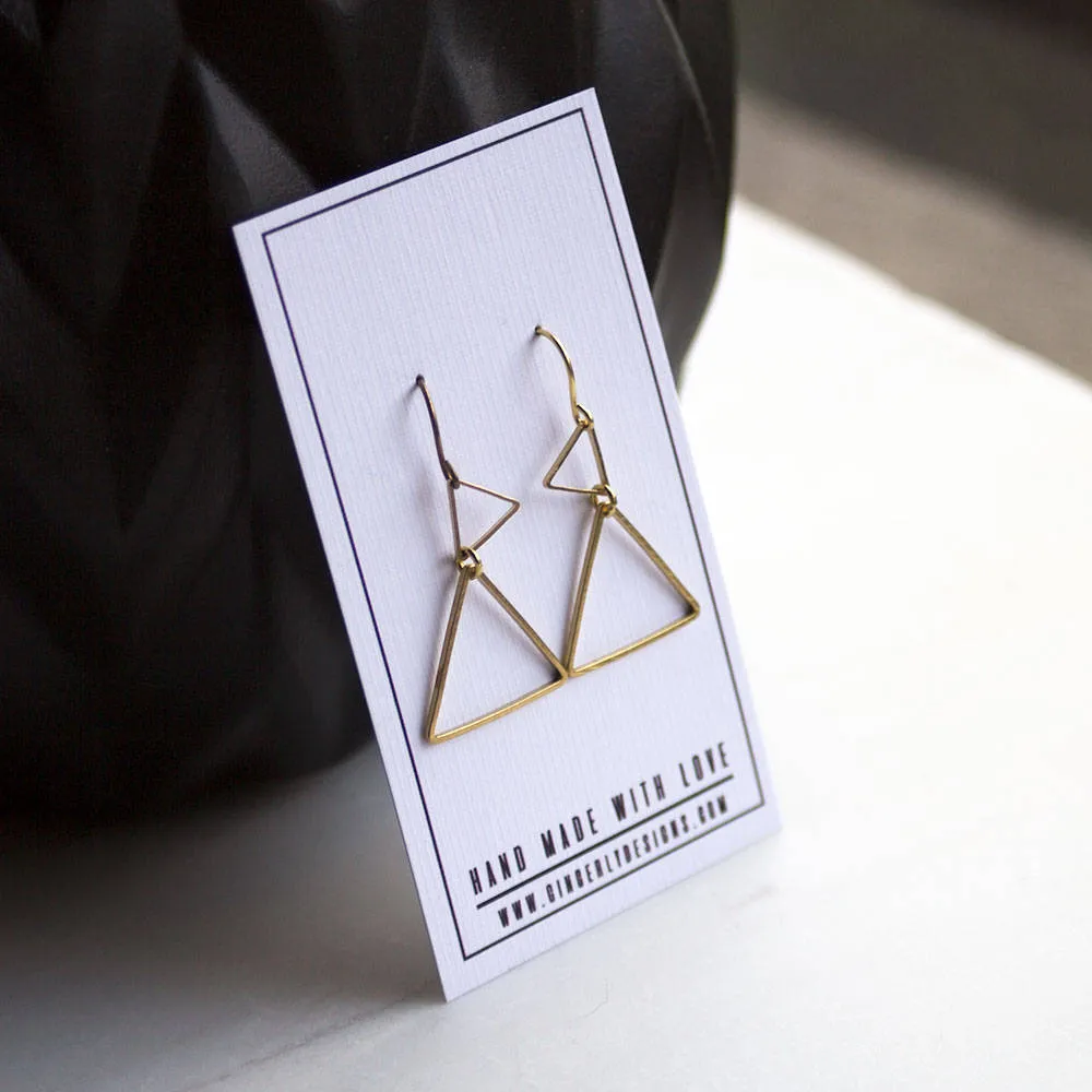 Gold Triangle Earrings