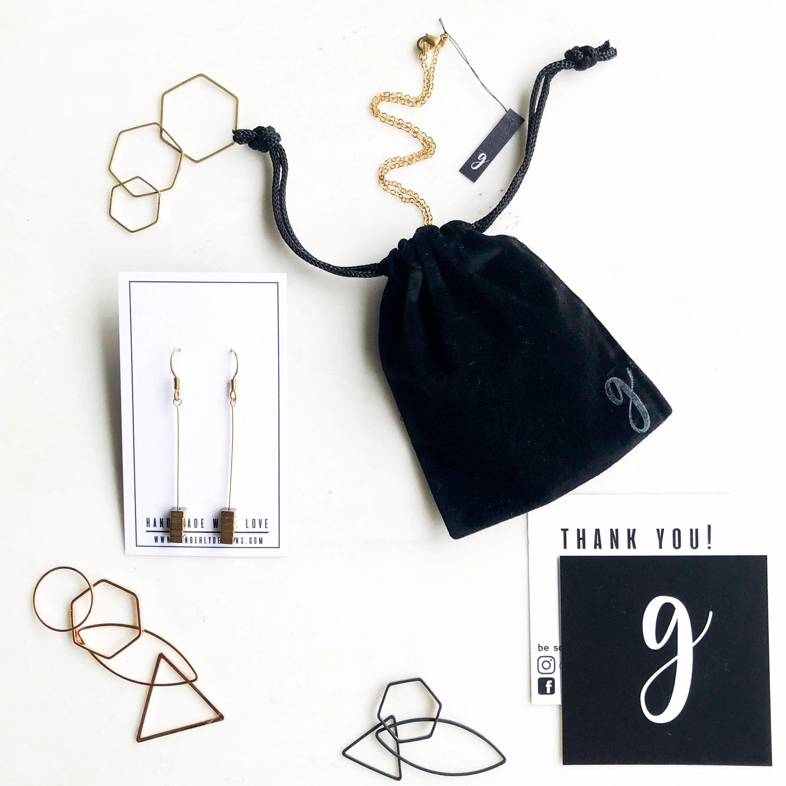 Gold Triangle Earrings