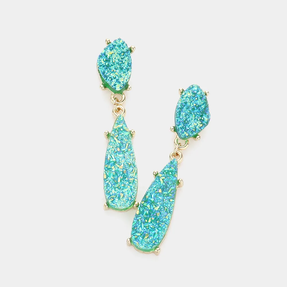 iLLASPARKZ Geometric Druzy Link Dangle Earrings