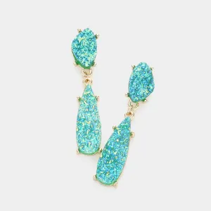 iLLASPARKZ Geometric Druzy Link Dangle Earrings