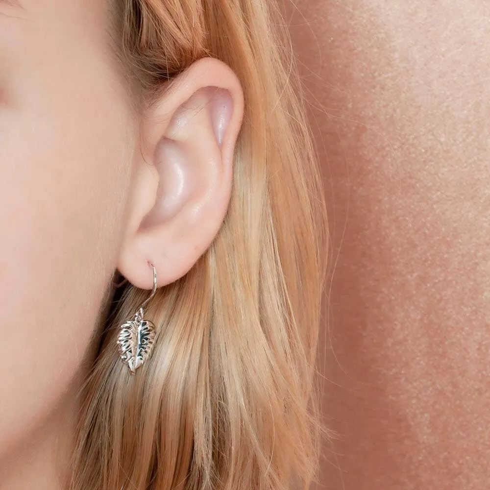 Monstera Leaf Hook Earrings