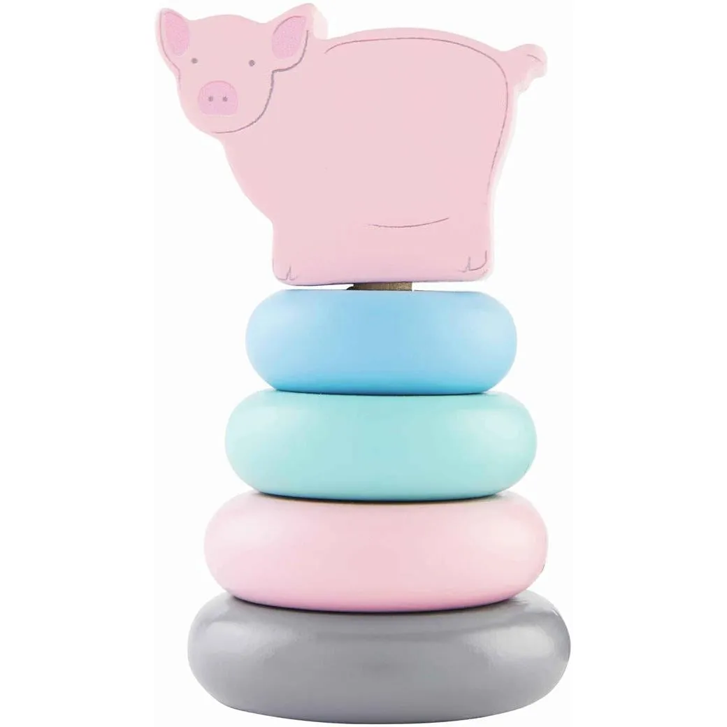 Mud Pie Pig Farm Wood Stacking Toy