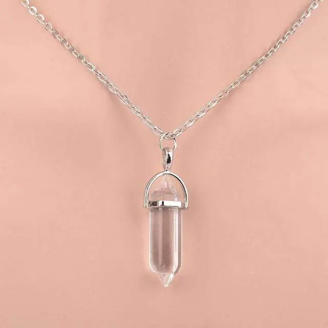 Natural Crystal Pendant Necklace