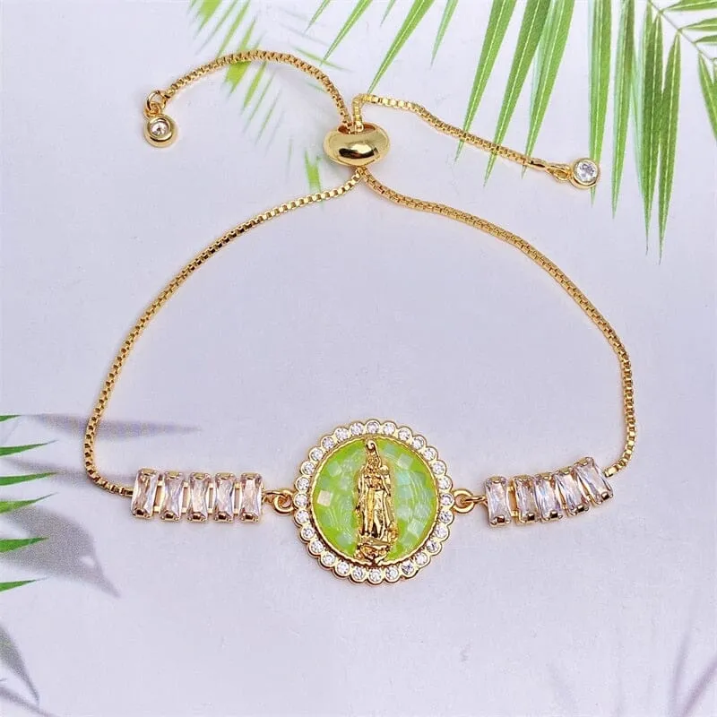 Natural Shell Virgin Mar WWJD Bracelet