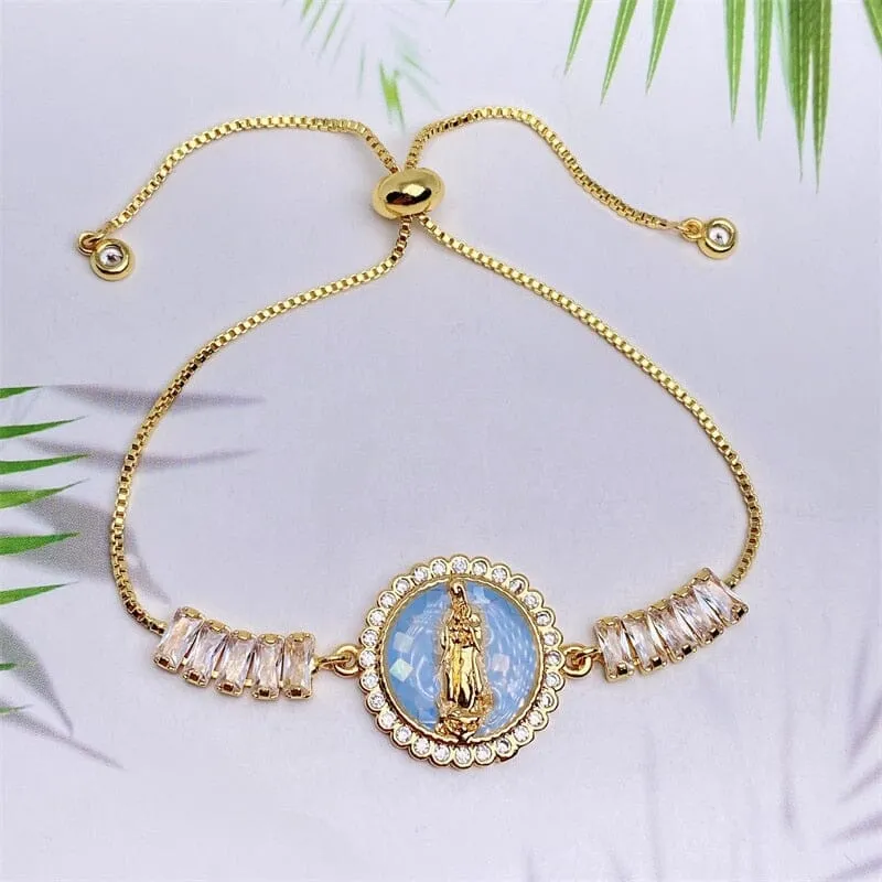 Natural Shell Virgin Mar WWJD Bracelet