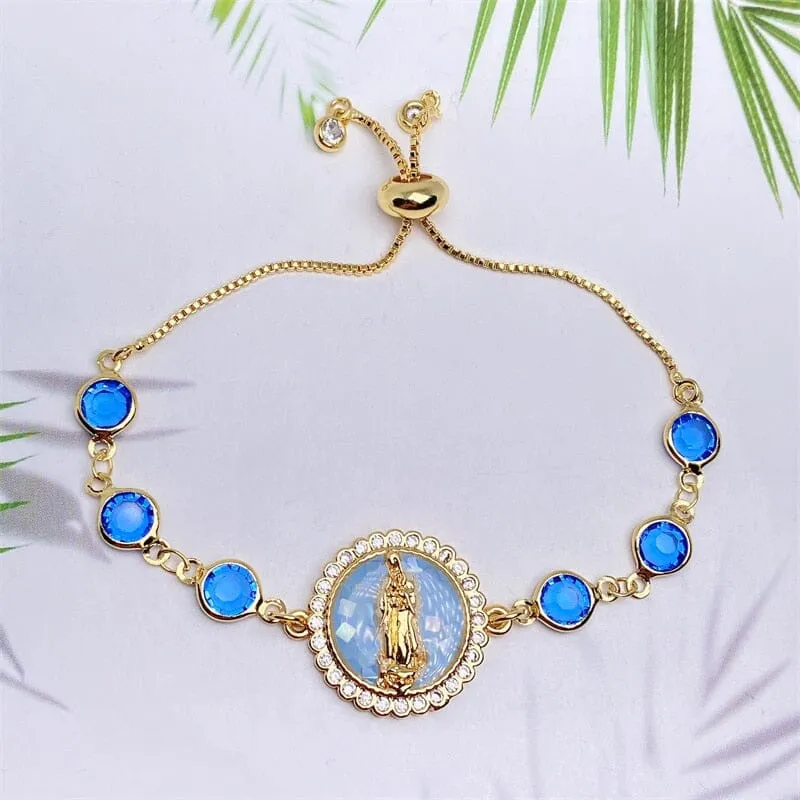 Natural Shell Virgin Mar WWJD Bracelet