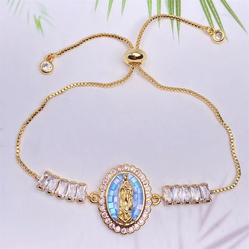 Natural Shell Virgin Mar WWJD Bracelet