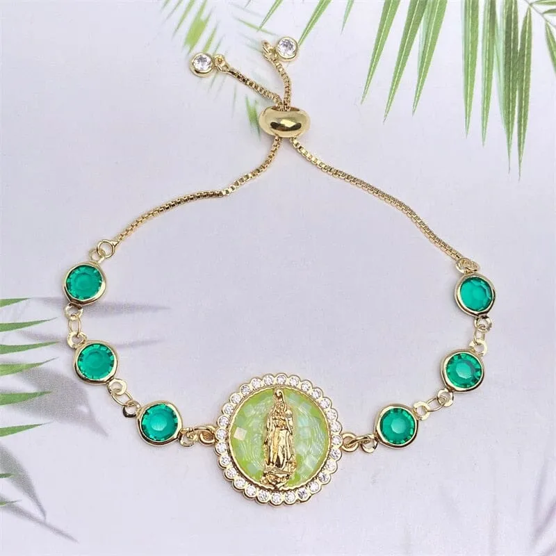 Natural Shell Virgin Mar WWJD Bracelet
