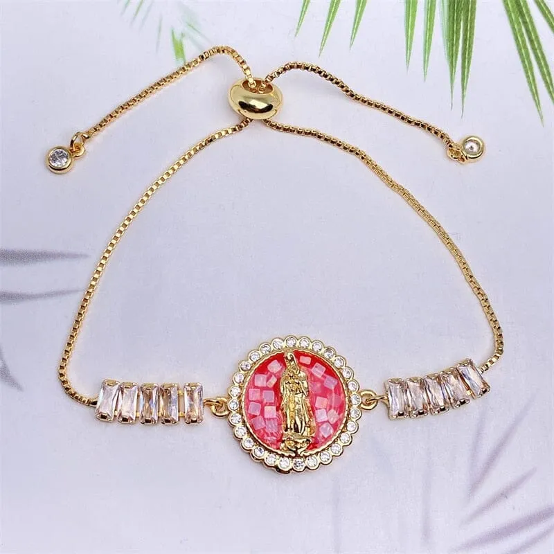 Natural Shell Virgin Mar WWJD Bracelet