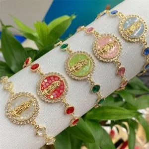 Natural Shell Virgin Mar WWJD Bracelet