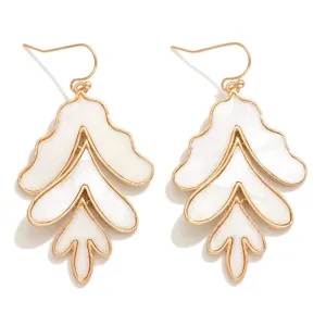 Pearlescent Leaf Earrings