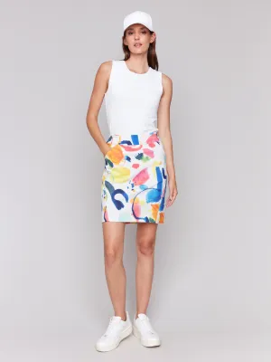 Printed Stretch Skort - Abstract