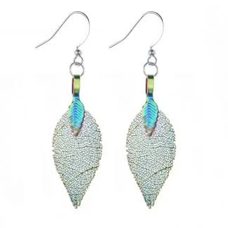 Pure Leaf Earrings - Iridescent