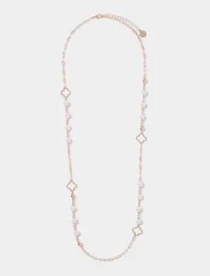 Quinne Pearl & Flower Necklace