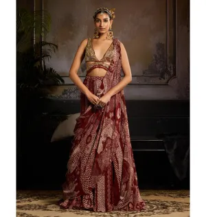Ruby Siren Sari Set