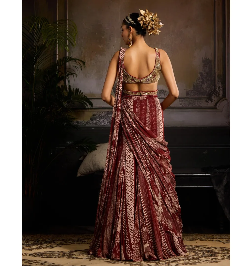 Ruby Siren Sari Set