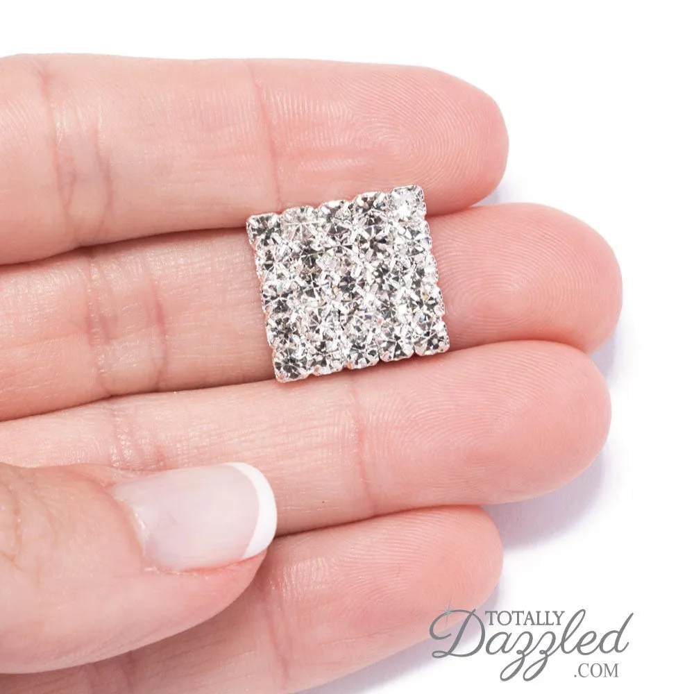 SQUARE RHINESTONE FLAT BACK 10 Pack