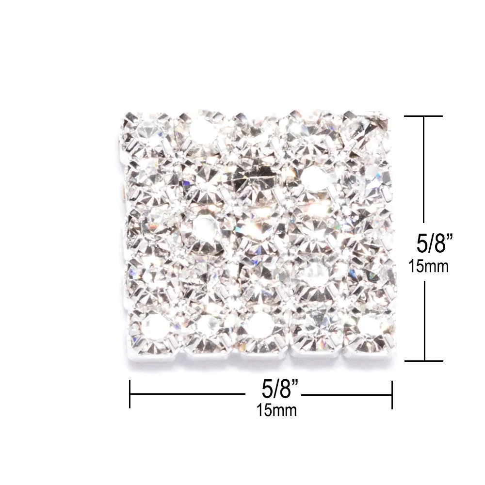 SQUARE RHINESTONE FLAT BACK 10 Pack