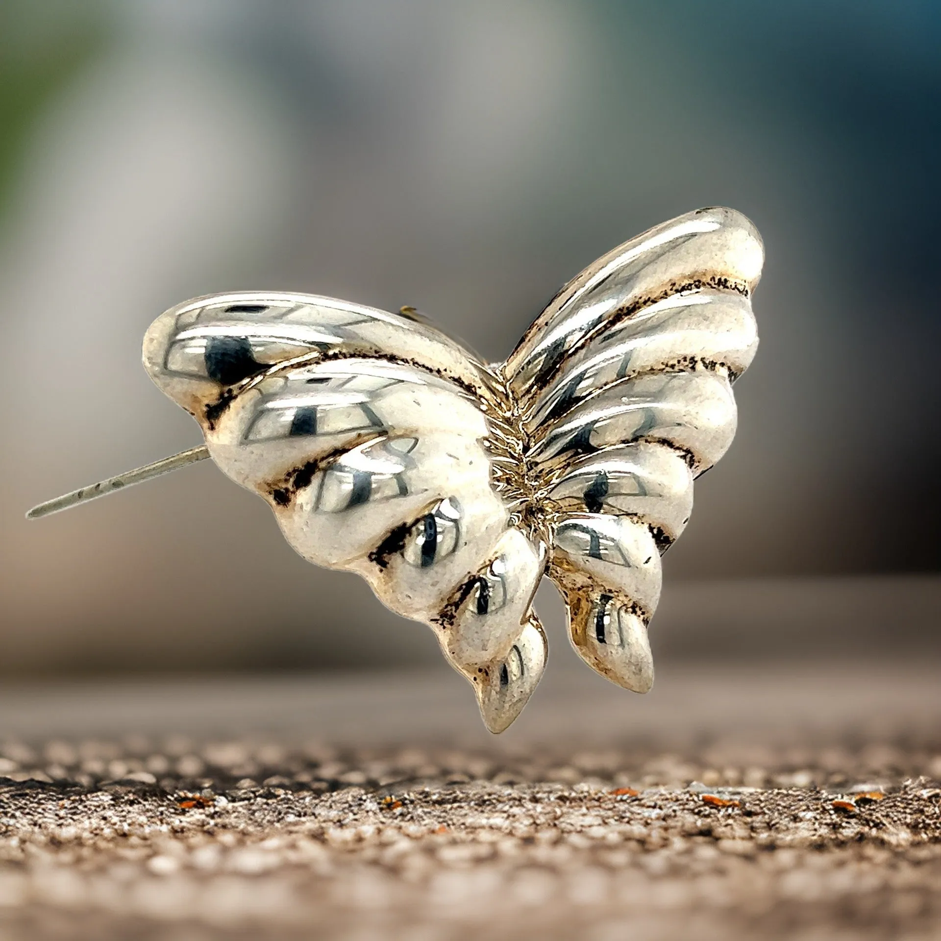 Tiffany & Co Estate Butterfly Brooch Sterling Silver 1.5" 10.3 Grams TIF344