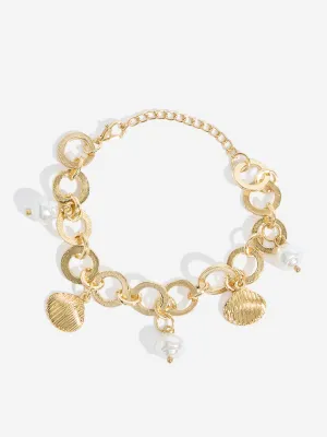 Westside Accessories Gold Shell Charm Bracelet